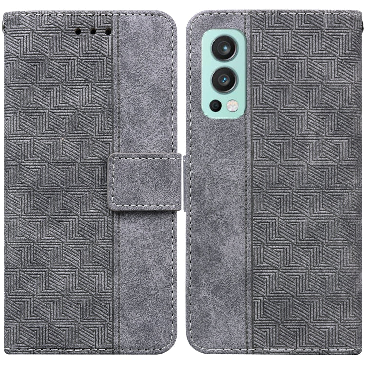 For OnePlus Nord 2 5G Geometric Embossed Leather Phone Case