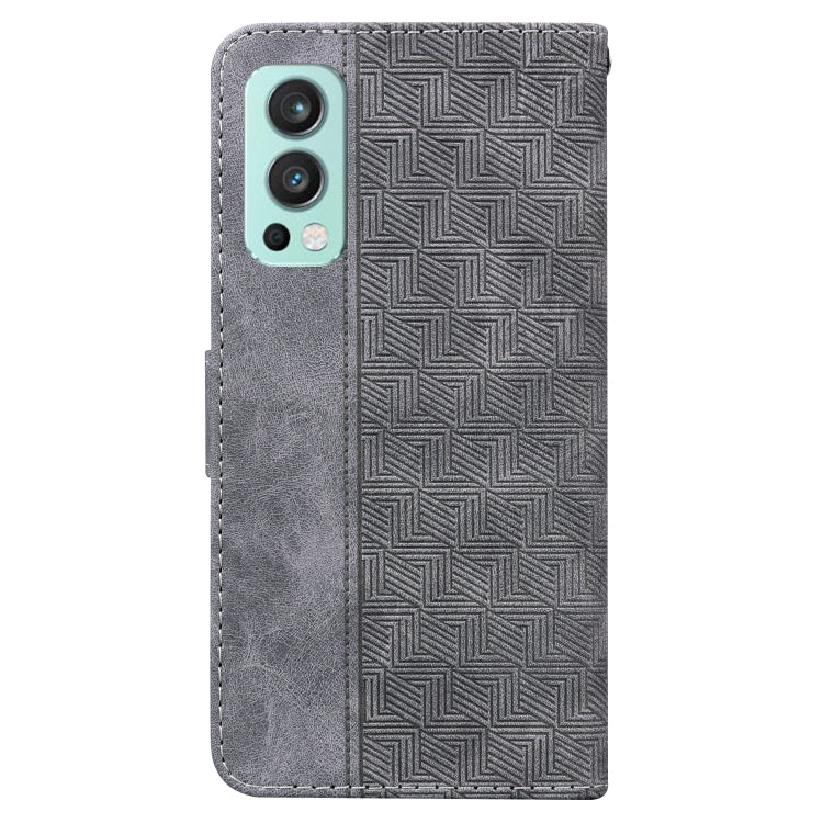 For OnePlus Nord 2 5G Geometric Embossed Leather Phone Case