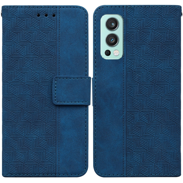 For OnePlus Nord 2 5G Geometric Embossed Leather Phone Case