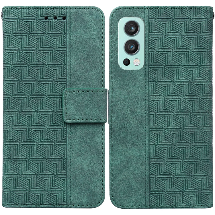 For OnePlus Nord 2 5G Geometric Embossed Leather Phone Case