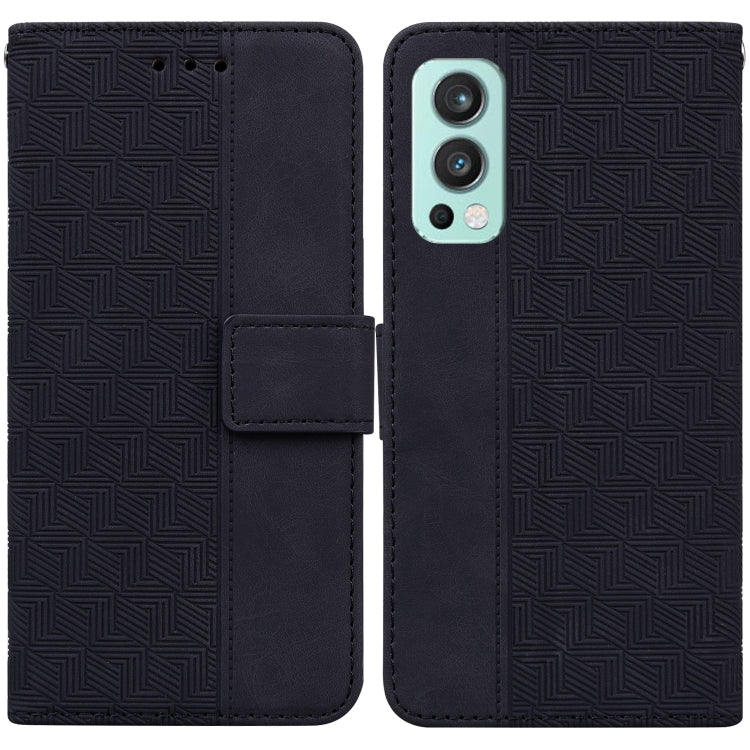 For OnePlus Nord 2 5G Geometric Embossed Leather Phone Case