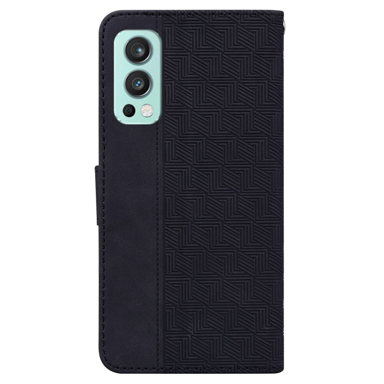 For OnePlus Nord 2 5G Geometric Embossed Leather Phone Case