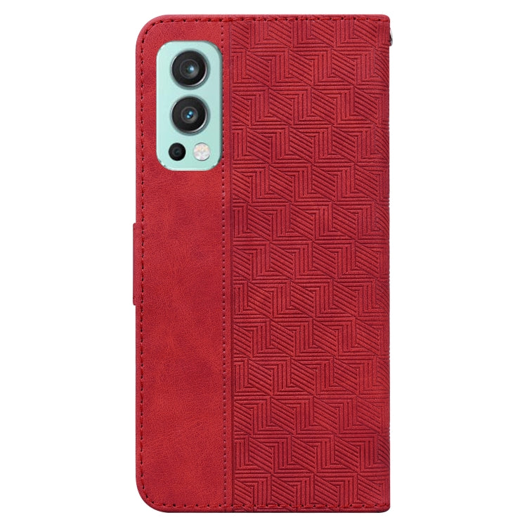 For OnePlus Nord 2 5G Geometric Embossed Leather Phone Case