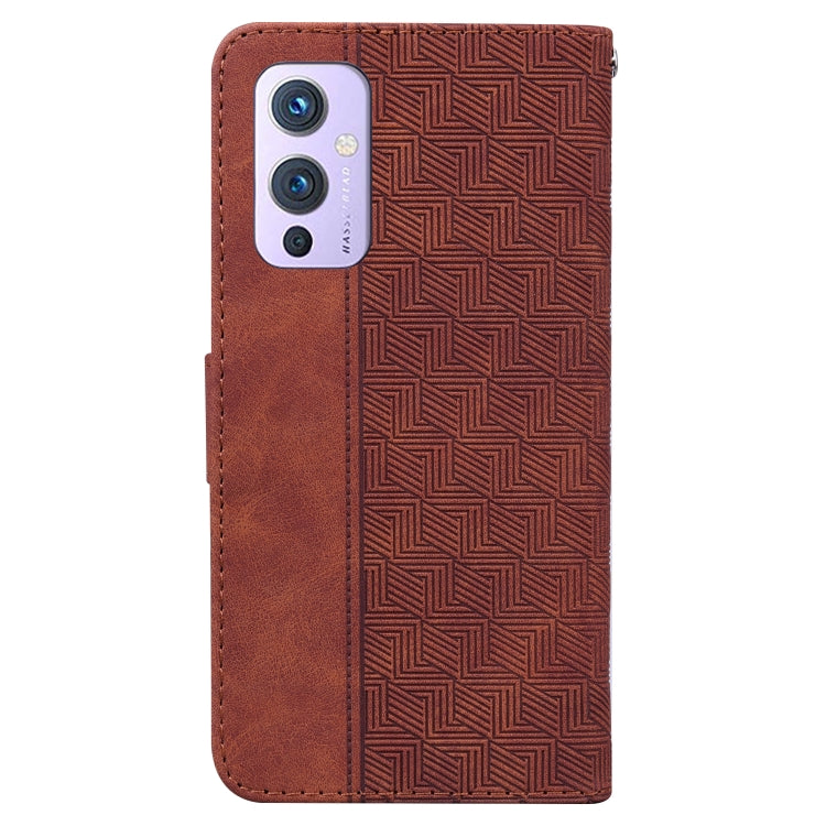 For OnePlus 9 Geometric Embossed Leather Phone Case