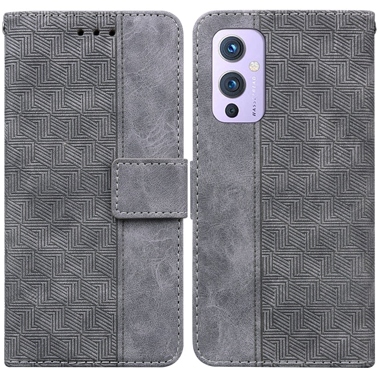 For OnePlus 9 Geometric Embossed Leather Phone Case