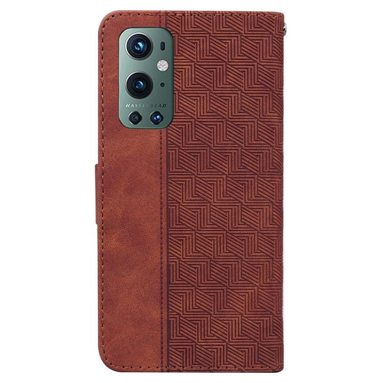 For OnePlus 9 Pro Geometric Embossed Leather Phone Case