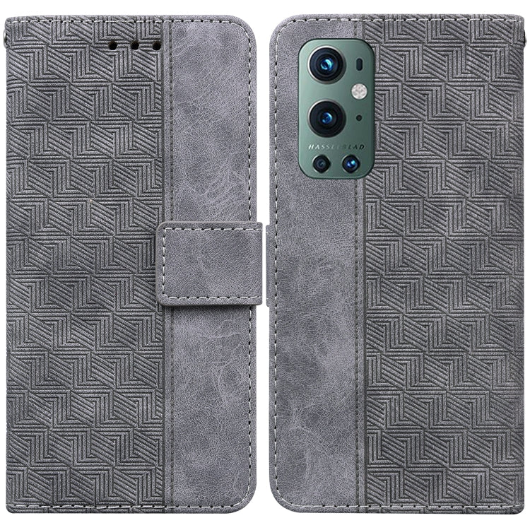 For OnePlus 9 Pro Geometric Embossed Leather Phone Case