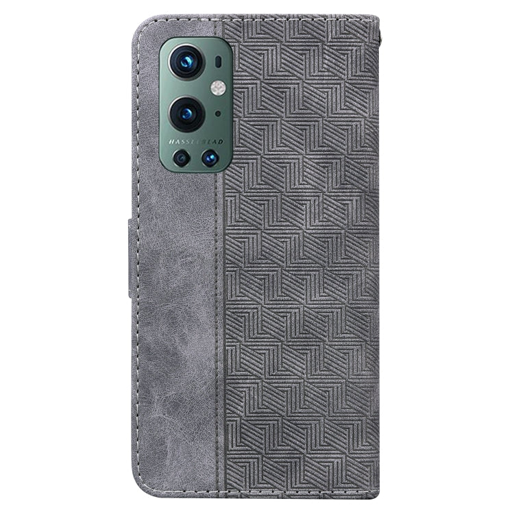 For OnePlus 9 Pro Geometric Embossed Leather Phone Case