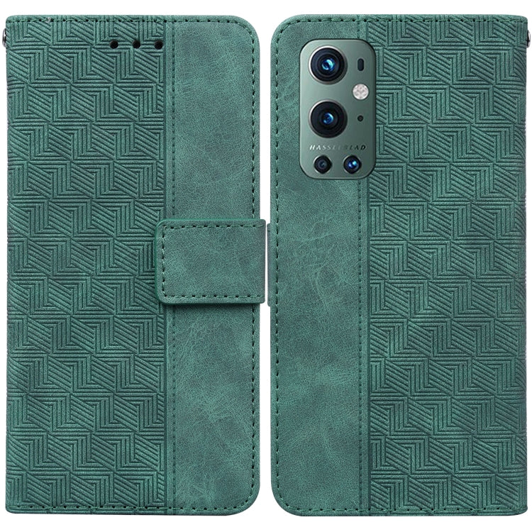 For OnePlus 9 Pro Geometric Embossed Leather Phone Case