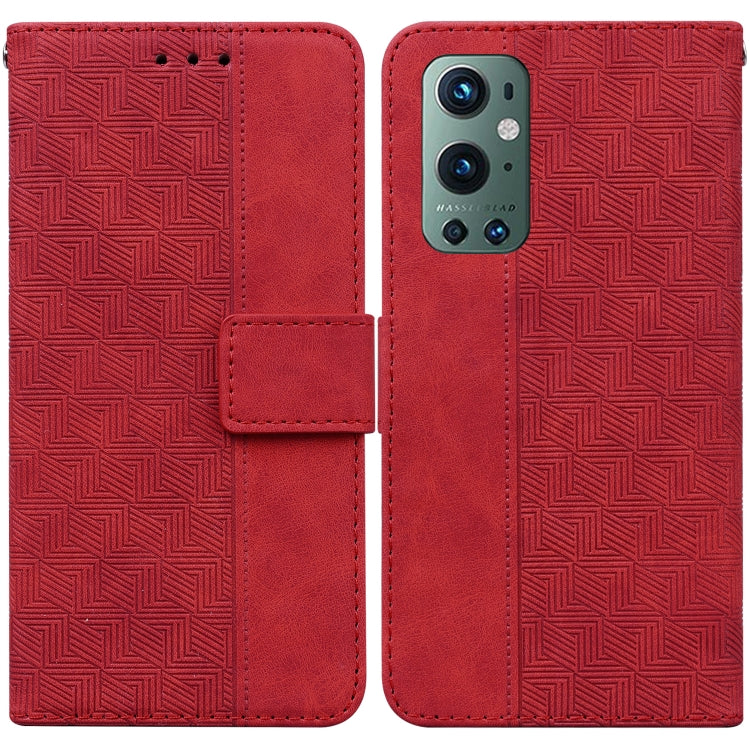 For OnePlus 9 Pro Geometric Embossed Leather Phone Case