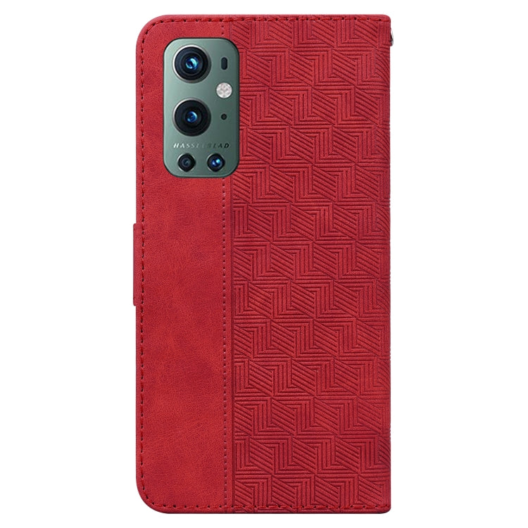 For OnePlus 9 Pro Geometric Embossed Leather Phone Case