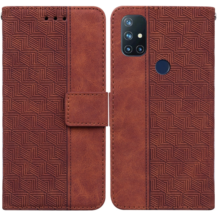 For OnePlus Nord N10 5G Geometric Embossed Leather Phone Case