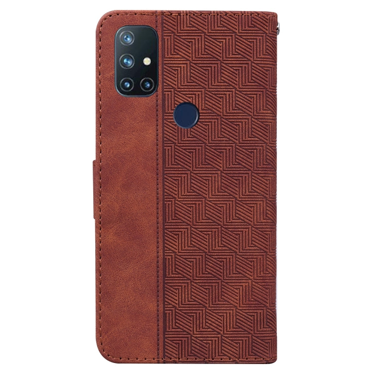 For OnePlus Nord N10 5G Geometric Embossed Leather Phone Case
