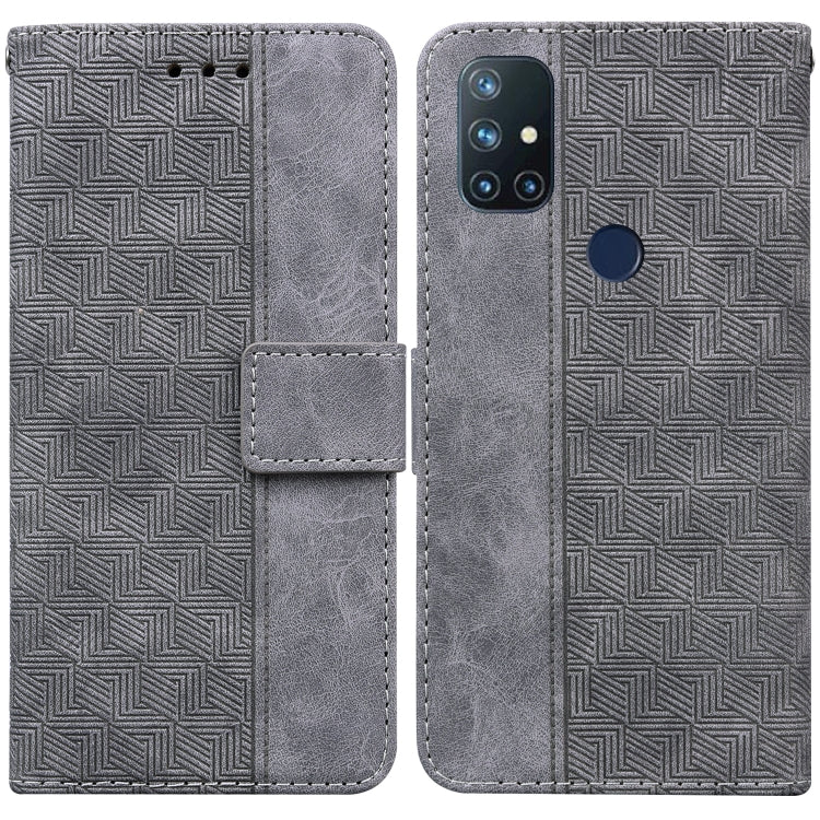 For OnePlus Nord N10 5G Geometric Embossed Leather Phone Case