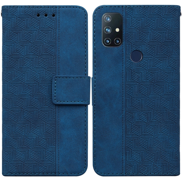 For OnePlus Nord N10 5G Geometric Embossed Leather Phone Case