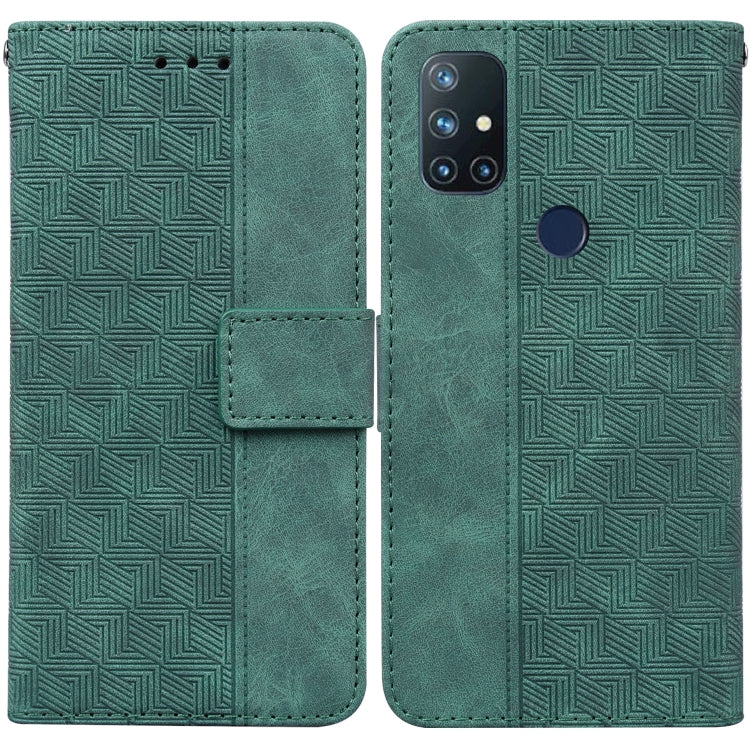 For OnePlus Nord N10 5G Geometric Embossed Leather Phone Case