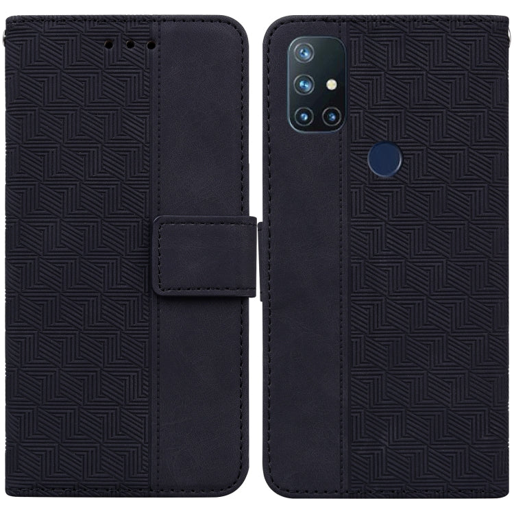 For OnePlus Nord N10 5G Geometric Embossed Leather Phone Case