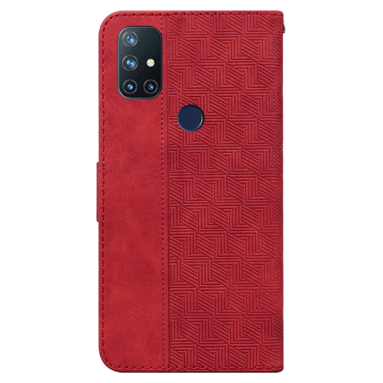 For OnePlus Nord N10 5G Geometric Embossed Leather Phone Case