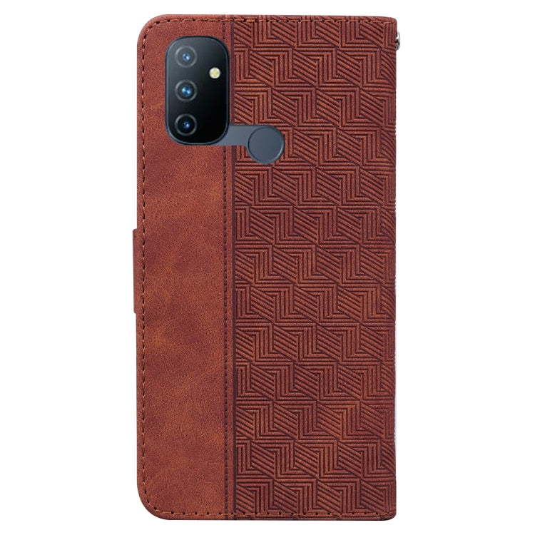 For OnePlus Nord N100 Geometric Embossed Leather Phone Case