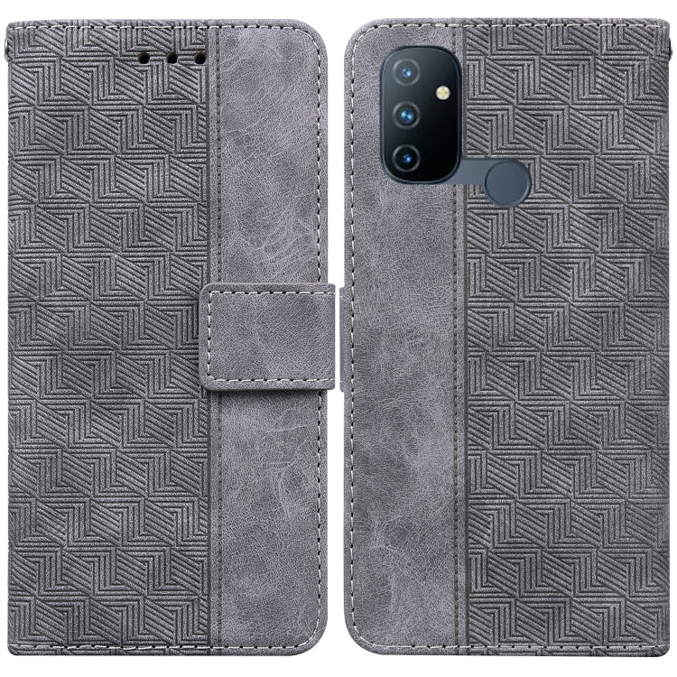 For OnePlus Nord N100 Geometric Embossed Leather Phone Case