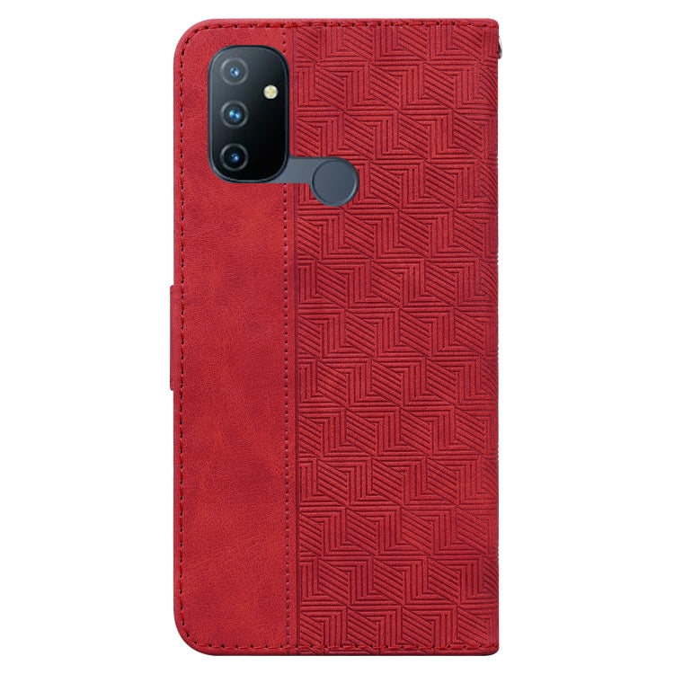 For OnePlus Nord N100 Geometric Embossed Leather Phone Case
