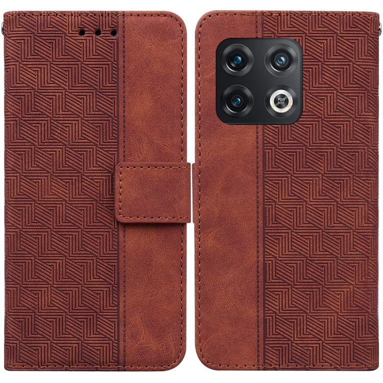 For OnePlus 10 Pro 5G Geometric Embossed Leather Phone Case