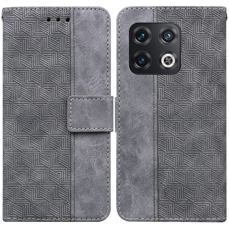 For OnePlus 10 Pro 5G Geometric Embossed Leather Phone Case