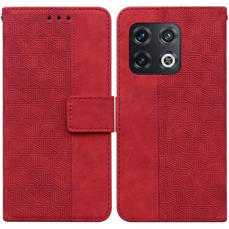 For OnePlus 10 Pro 5G Geometric Embossed Leather Phone Case