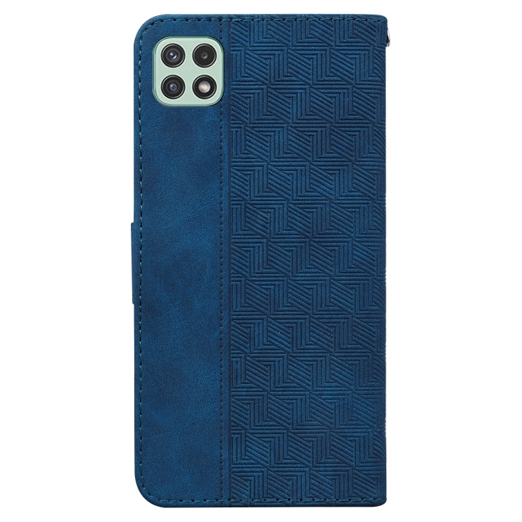 For Samsung Galaxy A22 5G Geometric Embossed Leather Phone Case