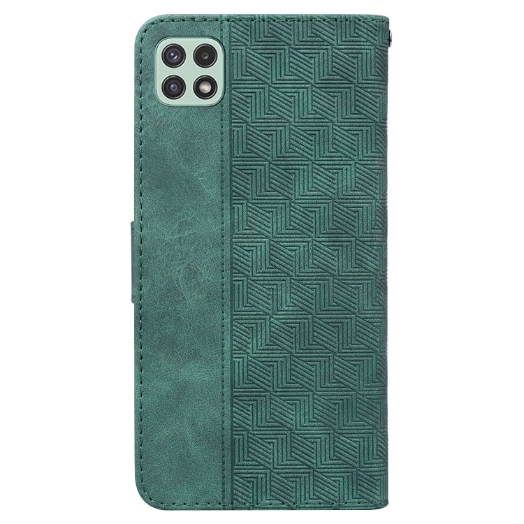 For Samsung Galaxy A22 5G Geometric Embossed Leather Phone Case