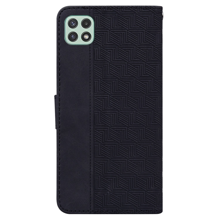 For Samsung Galaxy A22 5G Geometric Embossed Leather Phone Case