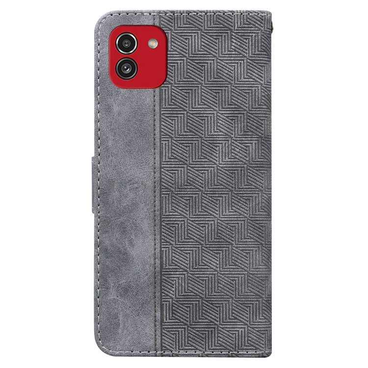 For Samsung Galaxy A03 164mm Geometric Embossed Leather Phone Case