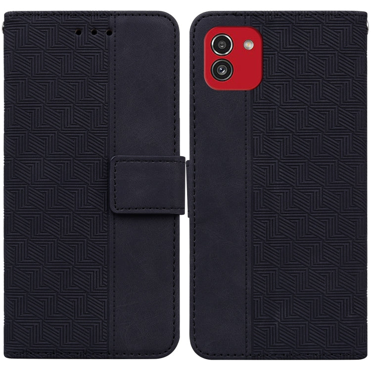 For Samsung Galaxy A03 164mm Geometric Embossed Leather Phone Case