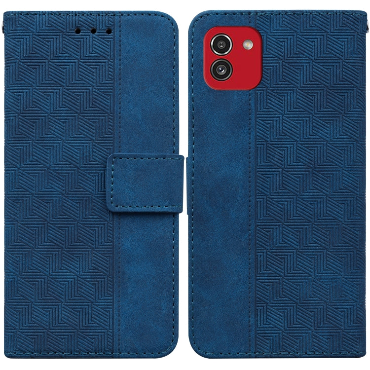 For Samsung Galaxy A03 166mm Geometric Embossed Leather Phone Case