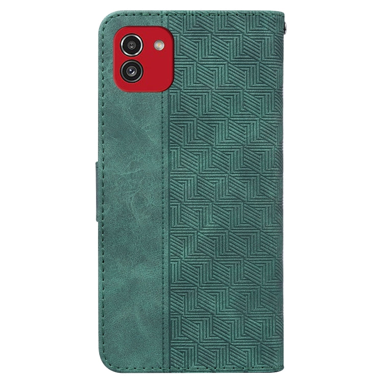 For Samsung Galaxy A03 166mm Geometric Embossed Leather Phone Case