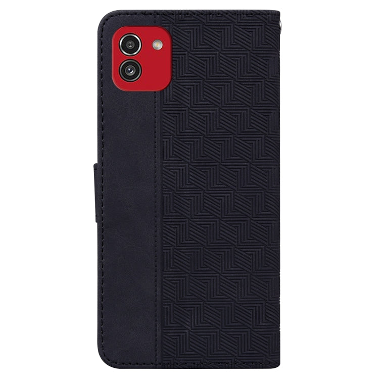 For Samsung Galaxy A03 166mm Geometric Embossed Leather Phone Case