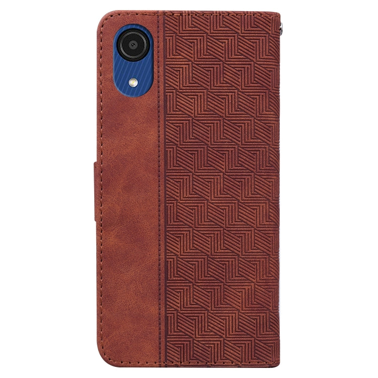 For Samsung Galaxy A03 Core Geometric Embossed Leather Phone Case