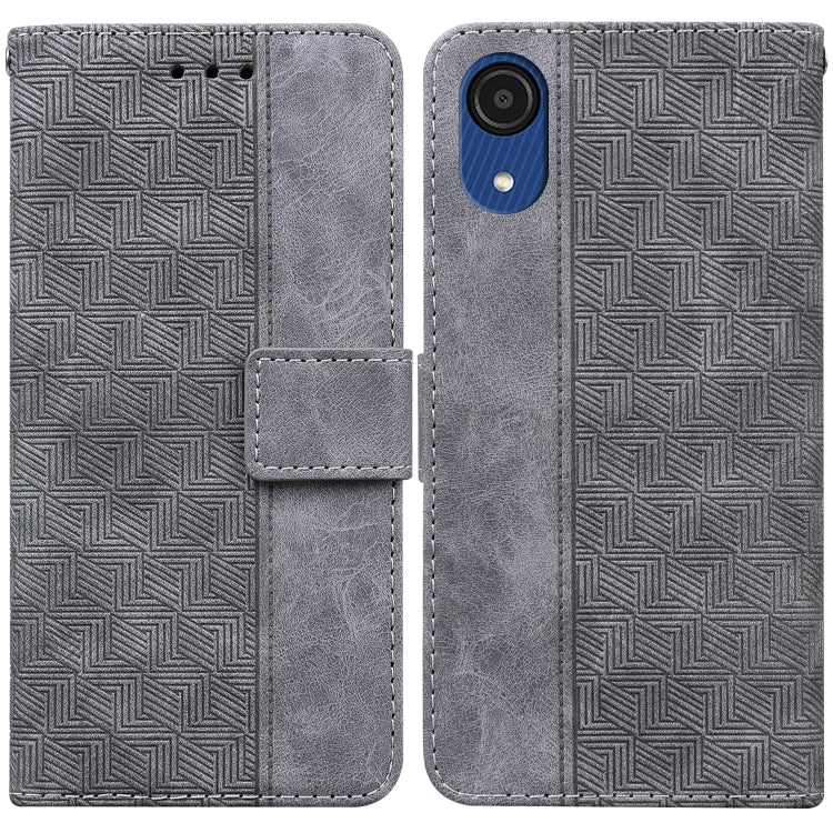 For Samsung Galaxy A03 Core Geometric Embossed Leather Phone Case