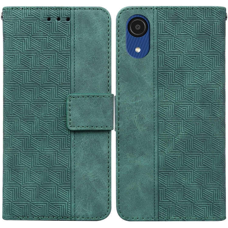 For Samsung Galaxy A03 Core Geometric Embossed Leather Phone Case