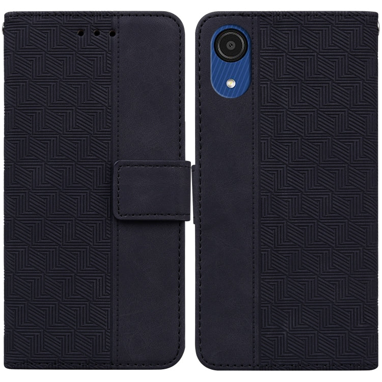 For Samsung Galaxy A03 Core Geometric Embossed Leather Phone Case
