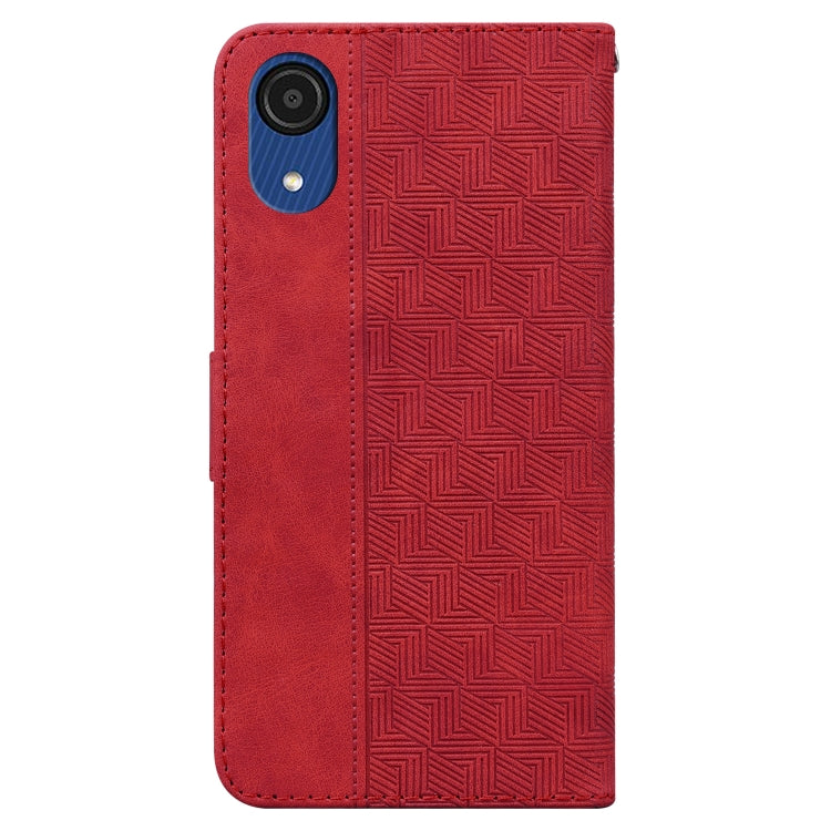 For Samsung Galaxy A03 Core Geometric Embossed Leather Phone Case
