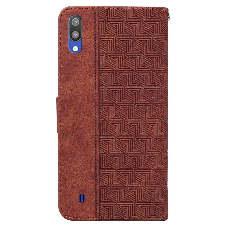 For Samsung Galaxy A10 / M10 Geometric Embossed Leather Phone Case