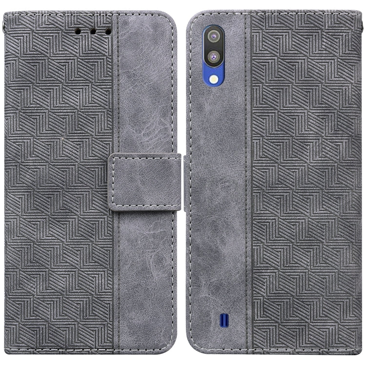 For Samsung Galaxy A10 / M10 Geometric Embossed Leather Phone Case