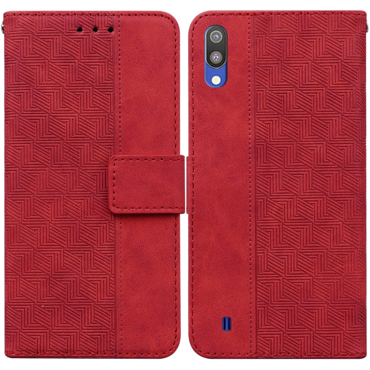 For Samsung Galaxy A10 / M10 Geometric Embossed Leather Phone Case