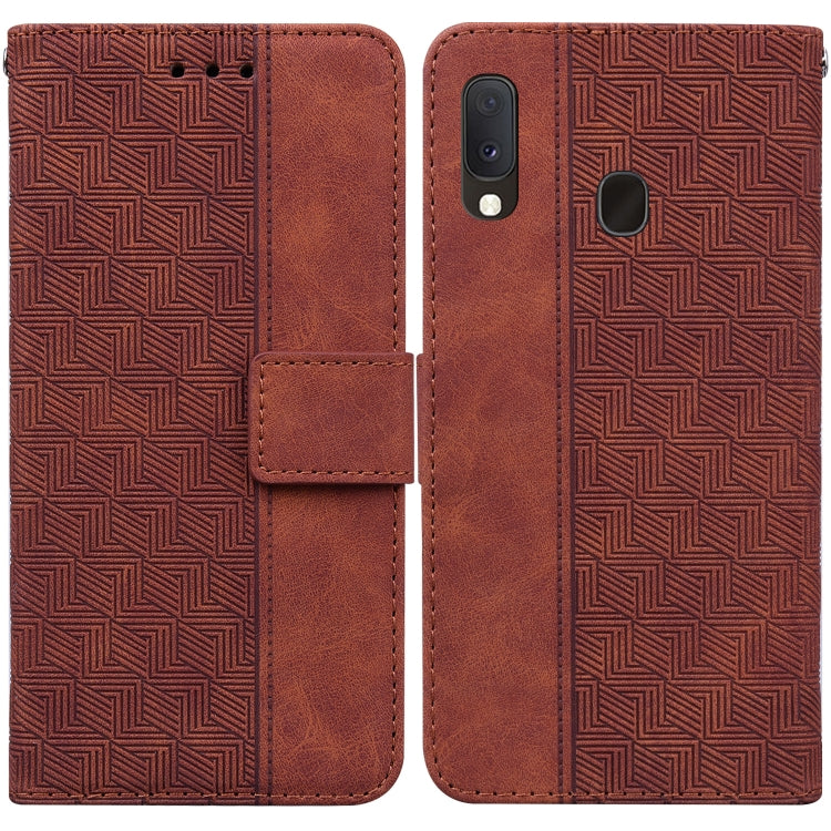 For Samsung Galaxy A10e / A20e Geometric Embossed Leather Phone Case