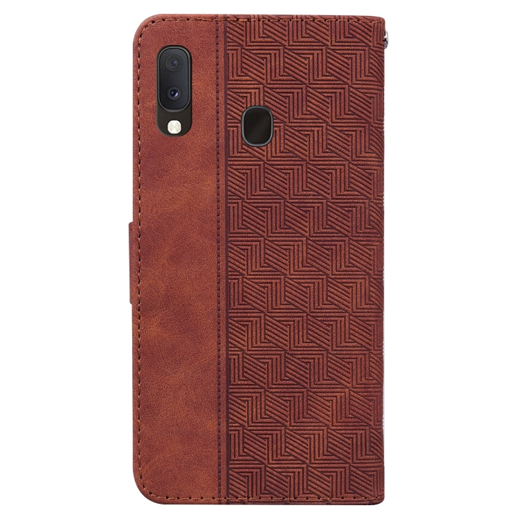 For Samsung Galaxy A10e / A20e Geometric Embossed Leather Phone Case