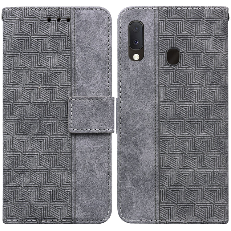 For Samsung Galaxy A10e / A20e Geometric Embossed Leather Phone Case