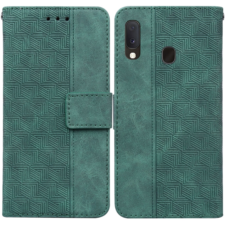 For Samsung Galaxy A10e / A20e Geometric Embossed Leather Phone Case