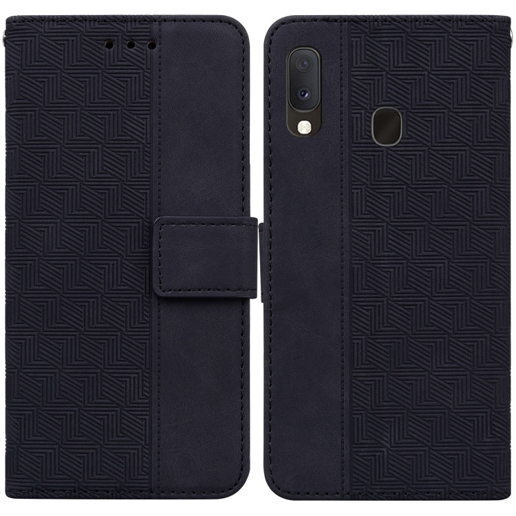 For Samsung Galaxy A10e / A20e Geometric Embossed Leather Phone Case