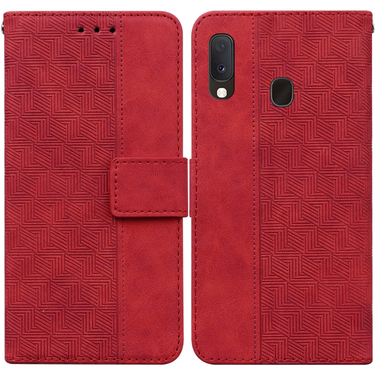 For Samsung Galaxy A10e / A20e Geometric Embossed Leather Phone Case